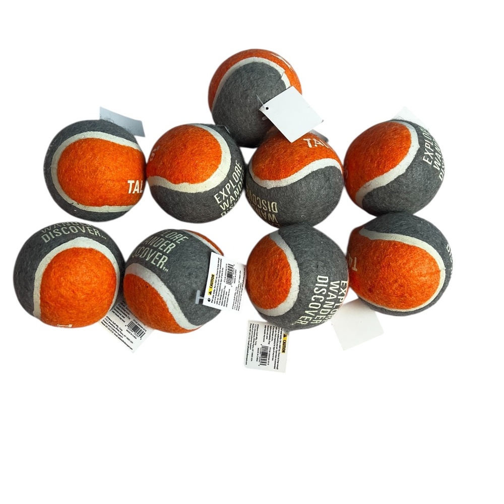 Tall Tails Dog Tennis Balls – 5 Piece Set (Orange & Gray)